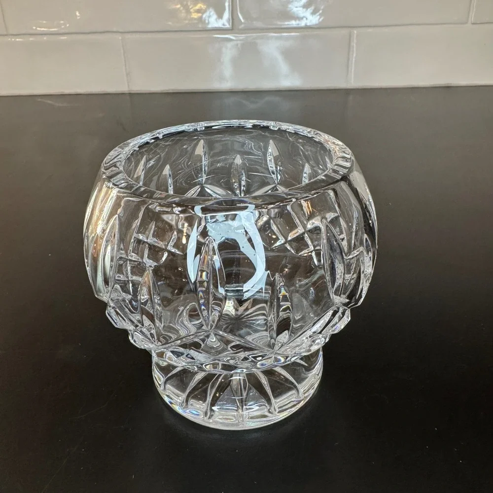 Waterford Crystal Votive Candle Holder Home Decor 3.5in Clear Glandore Cut Glass